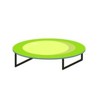 trampolino. gli sport attrezzatura per saltare. verde giocattolo per ricreazione e bambini intrattenimento. piatto cartone animato illustrazione isolato su bianca sfondo vettore