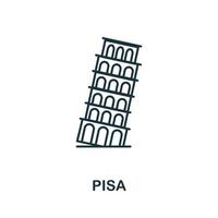 pisa icona a partire dal Italia collezione. semplice linea pisa icona per modelli, ragnatela design e infografica vettore