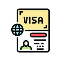 permettendo documento Visa colore icona vettore illustrazione