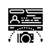 turista Visa glifo icona vettore illustrazione