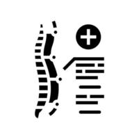 colonna vertebrale stabilizzazione e ricostruzione glifo icona vettore illustrazione