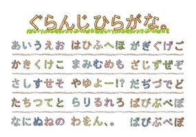 giapponese hiragana lettere, grunge strutturato vettore