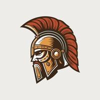 spartano soldato testa logo icona vettore simbolo illustrazione