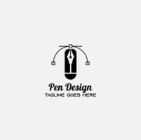 penna logo design gratuito vettore