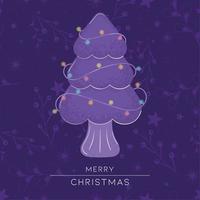 viola Natale albero allegro Natale carta vettore