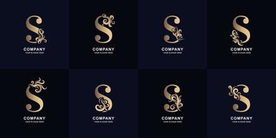 collezione lettera S logo con lusso ornamento design vettore