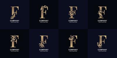 collezione lettera f logo con lusso ornamento design vettore