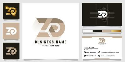 lettera za o zd monogramma logo con attività commerciale carta design vettore