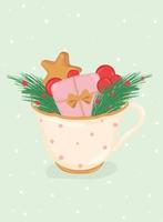 isolato dettagliato Natale tè tazza vettore