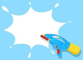 pistola ad acqua con banner splash vettore