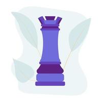 torre scacchi pezzo. vettore piatto blu colore isolato
