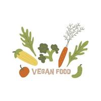 impostato di verdure. vegano cibo. vettore mano disegnato