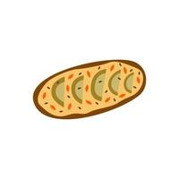 Sandwich con avocado fette. vettore mano disegnato isolato