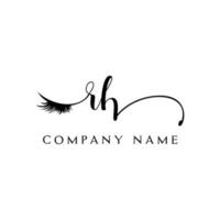 iniziale rh logo grafia bellezza salone moda moderno lusso lettera vettore