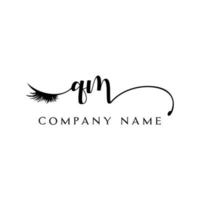 iniziale qm logo grafia bellezza salone moda moderno lusso lettera vettore