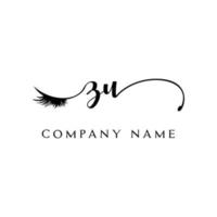 iniziale zu logo grafia bellezza salone moda moderno lusso lettera vettore