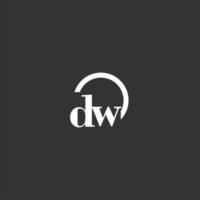 dw iniziale monogramma logo con creativo cerchio linea design vettore