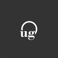 ug iniziale monogramma logo con creativo cerchio linea design vettore