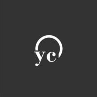 yc iniziale monogramma logo con creativo cerchio linea design vettore