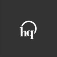 hq iniziale monogramma logo con creativo cerchio linea design vettore