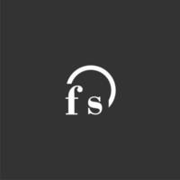 fs iniziale monogramma logo con creativo cerchio linea design vettore
