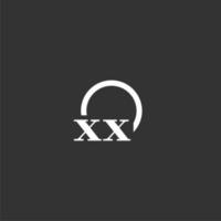 xx iniziale monogramma logo con creativo cerchio linea design vettore