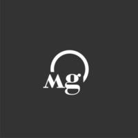 mg iniziale monogramma logo con creativo cerchio linea design vettore