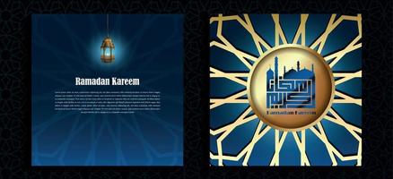 Ramadan kareem saluto carta per musulmano Comunità con Arabo calligrafia, sociale media vettore