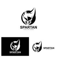 spartano logo, guerra casco completo da uomo vettore, barbaro armatura icona, vichingo, Palestra in forma disegno, fitness vettore