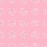 rosa mollusco conchiglie senza soluzione di continuità modello sfondo vettore illustrazione. acquatico marino vita sfondi
