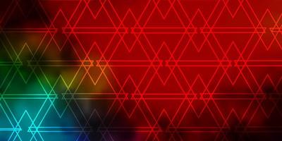 layout vettoriale multicolore scuro con linee, triangoli.