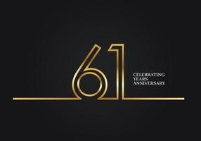 61 anni anniversario vettore