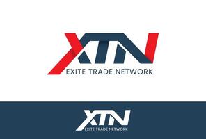 xtn logo con rosso minimalista stile tecnologia, Perfetto con logo attività commerciale, agenzia settore automobilistico vettore