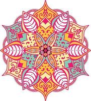 colorato mandala fiore decorativo mandala con colorato ornamento per saluto carta, bandiera o manifesto nel orientale stile vettore