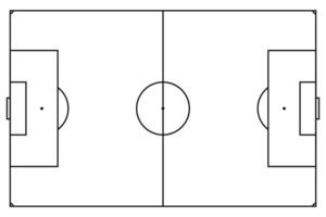 calcio campo marcature Linee. schema calcio terreno di gioco superiore Visualizza. gli sport terra per attivo ricreazione. vettore