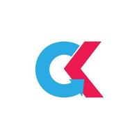 lettera ck connesso freccia semplice logo vettore