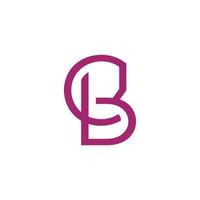 lettera cb viola linea logo vettore