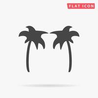 Due palma alberi. semplice piatto nero simbolo con ombra su bianca sfondo. vettore illustrazione pittogramma