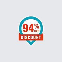 94 sconto, i saldi vettore badge per etichette, , adesivi, striscioni, tag, ragnatela adesivi, nuovo offerta. sconto origami cartello striscione.