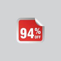 94 sconto, i saldi vettore badge per etichette, , adesivi, striscioni, tag, ragnatela adesivi, nuovo offerta. sconto origami cartello striscione.