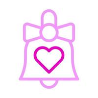 campana icona duocolor rosa stile San Valentino illustrazione vettore elemento e simbolo Perfetto.