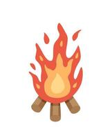falò vettore scarabocchio illustrazione, falò icona è un' fuoco su legna da ardere.