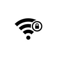 Wi-Fi semplice piatto icona vettore illustrazione. Wi-Fi bloccato icona