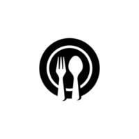 mangiare icona. ristorante semplice piatto icona vettore illustrazione