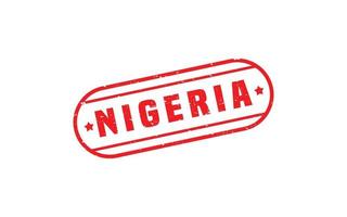 Nigeria francobollo gomma da cancellare con grunge stile su bianca sfondo vettore