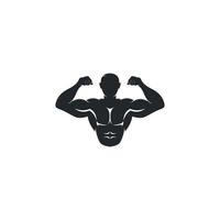 forte uomo vetor icona logo per fitness centro o bodybuilder concetto illustrazione vettore