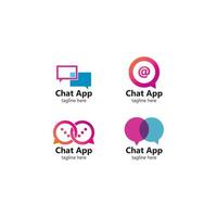 discorso bolla per Chiacchierare app. vettore logo design. attività commerciale concetto