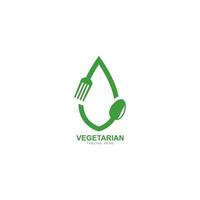 umano salutare vegetariano cibo logo vettore icona illustrazione