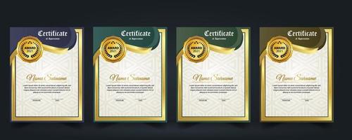 moderno design certificato disposizione concetto. semplice elegante e lussuoso elegante moderno design diploma sfondo vettore premio certificato modello design