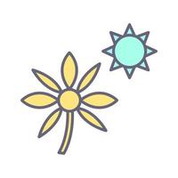 fiore nel luce del sole vettore icona
